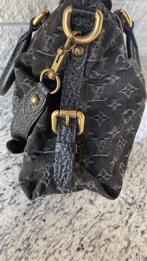 louis vuitton black denim shoulder bag